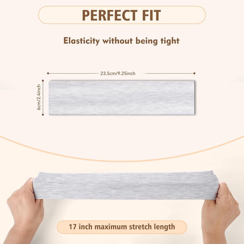 ZeroDotZero 8PCS Soft Elastic Stretch Workout Sports Headbands for Women - Soft Cloth, Sweat-Absorbing, Colourful Athletic Headbands for Girl's Hair, Ideal for Yoga,Running and Gym - Image 4